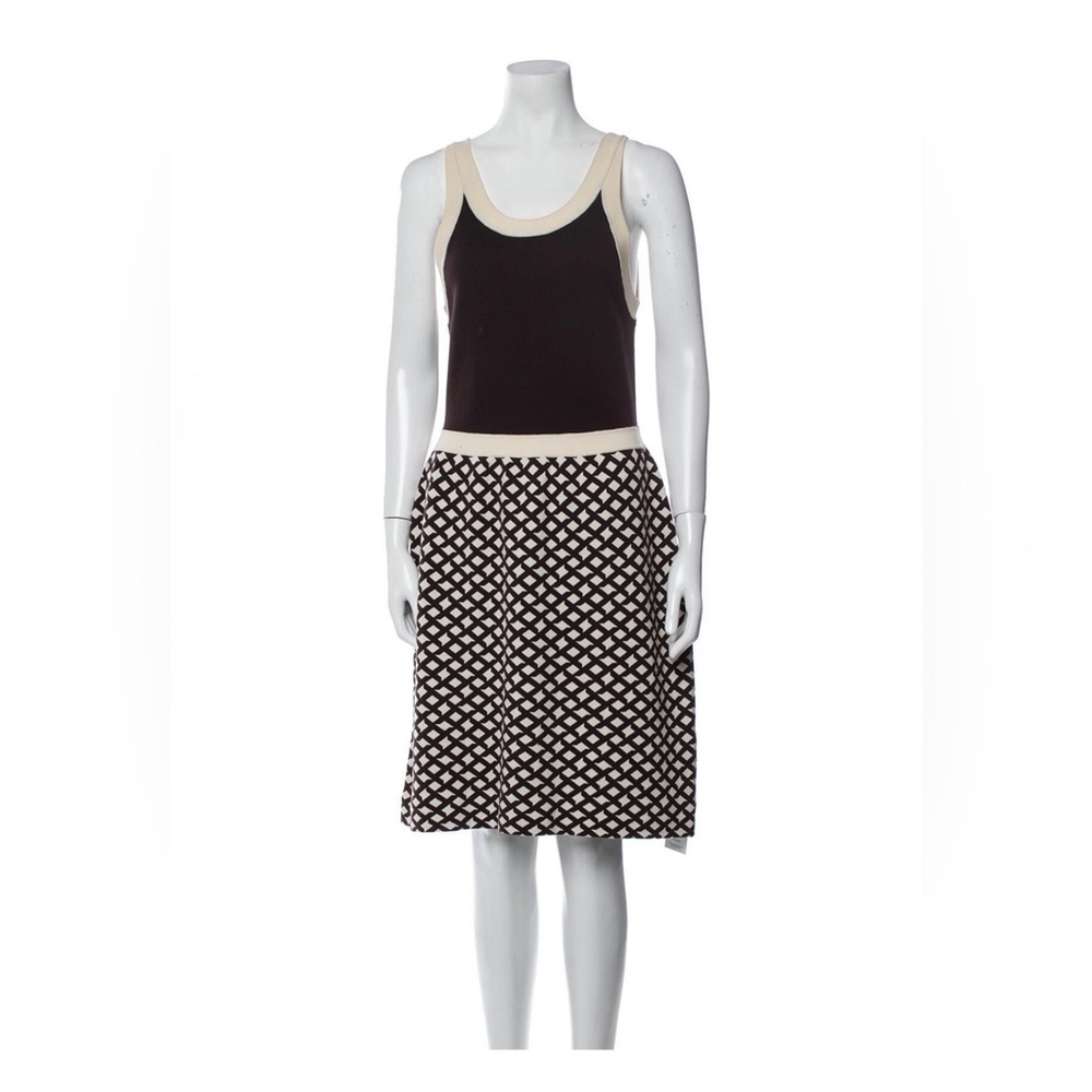 Kate Spade Brown and Cream Sleeveless Dress
